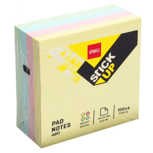 Giấy nhớ 3x3 (100 tờx4) (Màu) (A01703) (Deli)